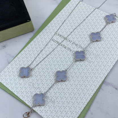 [Max Jewelry ] CLOVER 5 MOTIF PURPLE CHALCEDONY BRACELET COLLECTION