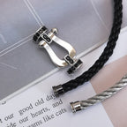 [Plus&Max]FORCE LARGE HORSESHOE BLACK DIAMOND BRACELET SILVER