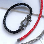 [Plus&Max]FORCE LARGE SERIES HORSESHOE BLACK SAMURAI BRACELET