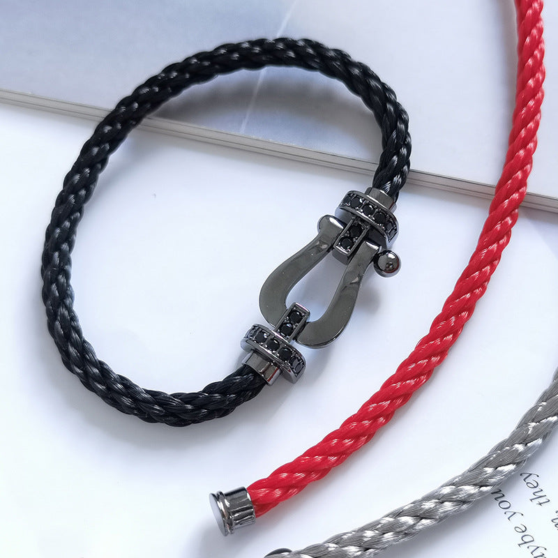 [Max Jewelry ]FORCE LARGE SERIES HORSESHOE BLACK SAMURAI BRACELET