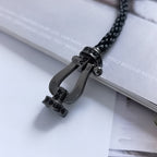 [Plus&Max]FORCE LARGE SERIES HORSESHOE BLACK SAMURAI BRACELET