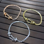 [Plus&Max]FORCE  HORSESHOE  DIAMOND TENNIS BRACELET