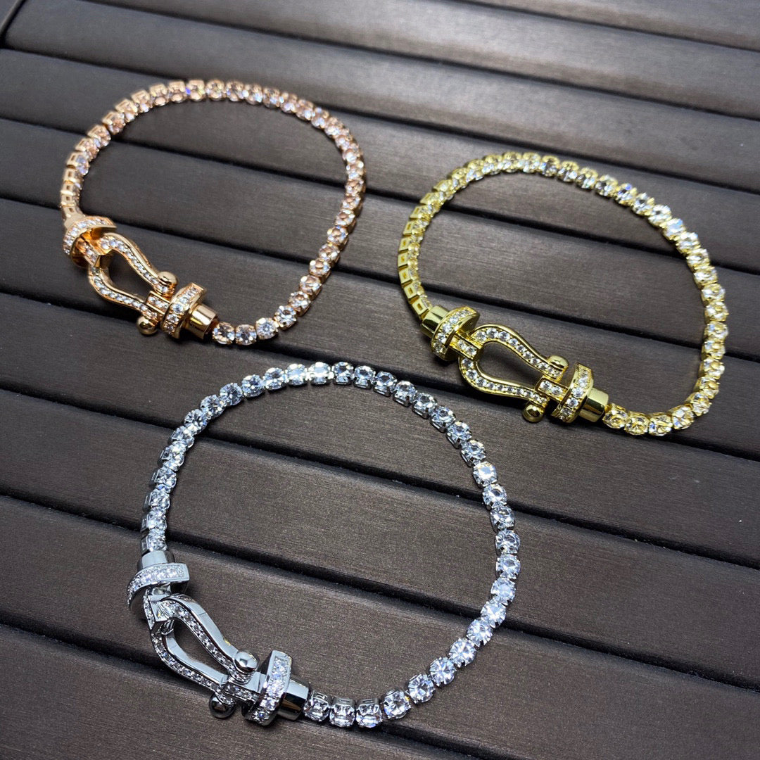 [Max Jewelry ]FORCE  HORSESHOE  DIAMOND TENNIS BRACELET
