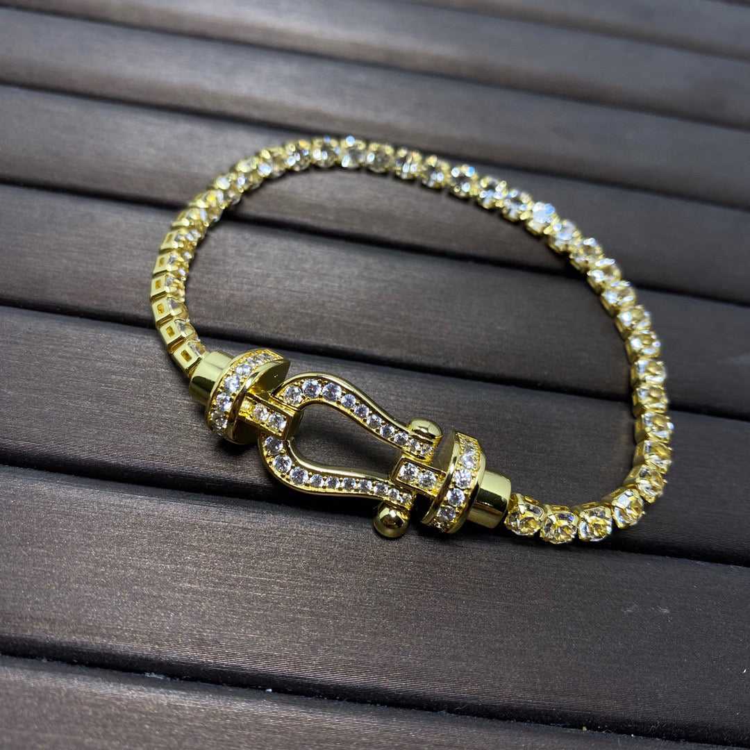 [Max Jewelry ]FORCE  HORSESHOE  DIAMOND TENNIS BRACELET