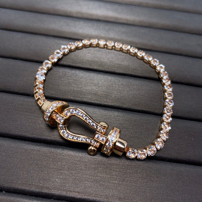[Max Jewelry ]FORCE  LARGE HORSESHOE FULL DIAMOND TENNIS BRACELET