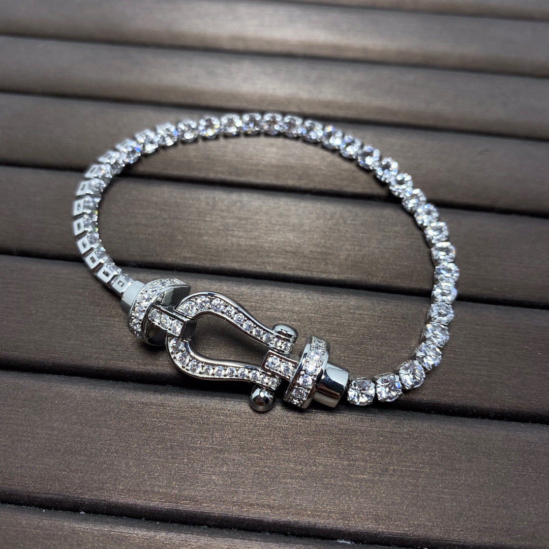 [Max Jewelry ]FORCE  HORSESHOE  DIAMOND TENNIS BRACELET