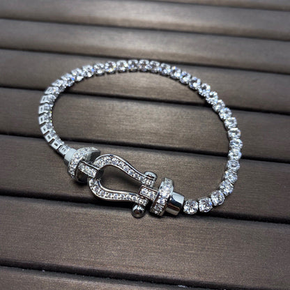 [Max Jewelry ]FORCE  HORSESHOE  DIAMOND TENNIS BRACELET
