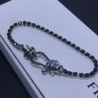 [Plus&Max]FORCE  LARGE HORSESHOE FULL DIAMOND TENNIS BRACELET