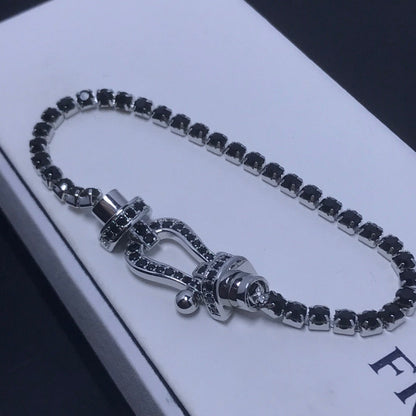 [Max Jewelry ]FORCE  LARGE HORSESHOE FULL DIAMOND TENNIS BRACELET