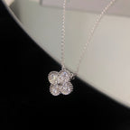 [Plus&Max]CLOVER 15MM DIAMOND SINGLE FLOWER NECKLACE