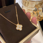 [Plus&Max]CLOVER 15MM DIAMOND SINGLE FLOWER NECKLACE