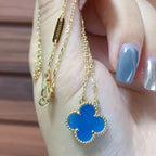 [Plus&Max]CLOVER 15MM BLUE AGATE NECKLACE
