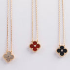 [Plus&Max]CLOVER 15MM DIAMOND CARNELIAN NECKLACE