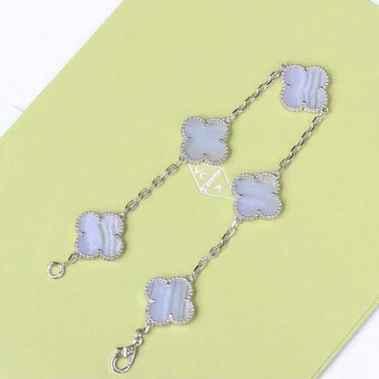 [Max Jewelry ] CLOVER 5 MOTIF PURPLE CHALCEDONY BRACELET COLLECTION