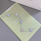 [Plus&Max]LUCKY CLOVER 5-MOTIF BRACELET - PURPLE CHALCEDONY COLLECTION