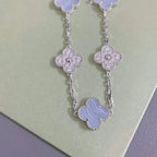[Plus&Max]LUCKY CLOVER 5-MOTIF BRACELET - PURPLE CHALCEDONY COLLECTION