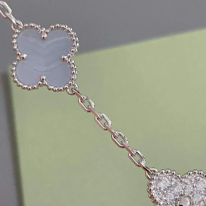 [Max Jewelry ] CLOVER 5 MOTIF PURPLE CHALCEDONY BRACELET COLLECTION