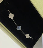 [Plus&Max]LUCKY CLOVER 5-MOTIF BRACELET - PURPLE CHALCEDONY COLLECTION