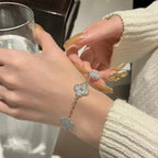 [Plus&Max]LUCKY CLOVER 5-MOTIF BRACELET - PURPLE CHALCEDONY COLLECTION