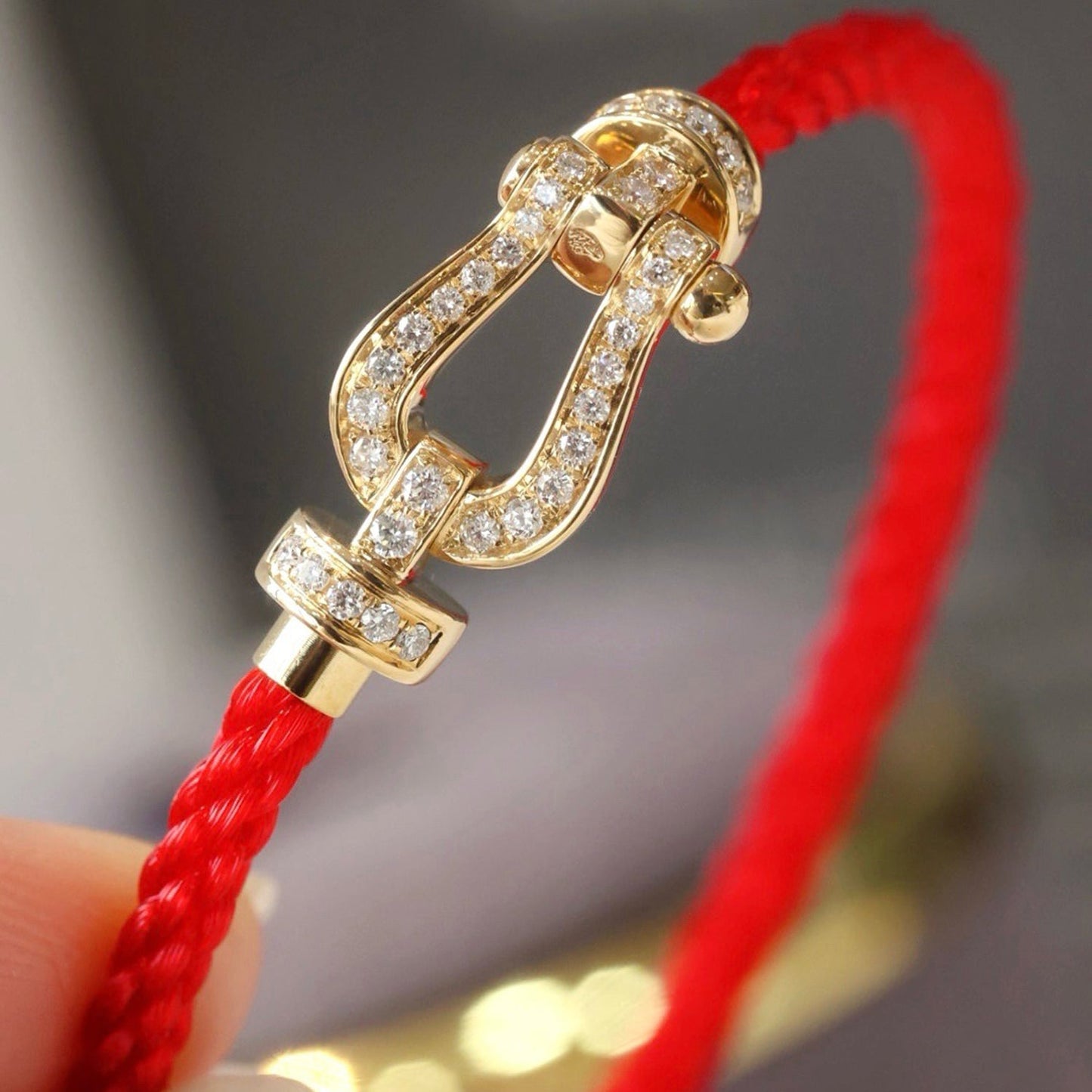 [Max Jewelry ]FORCE LARGE HORSESHOE FULL DIAMOND BRACELET GOLD