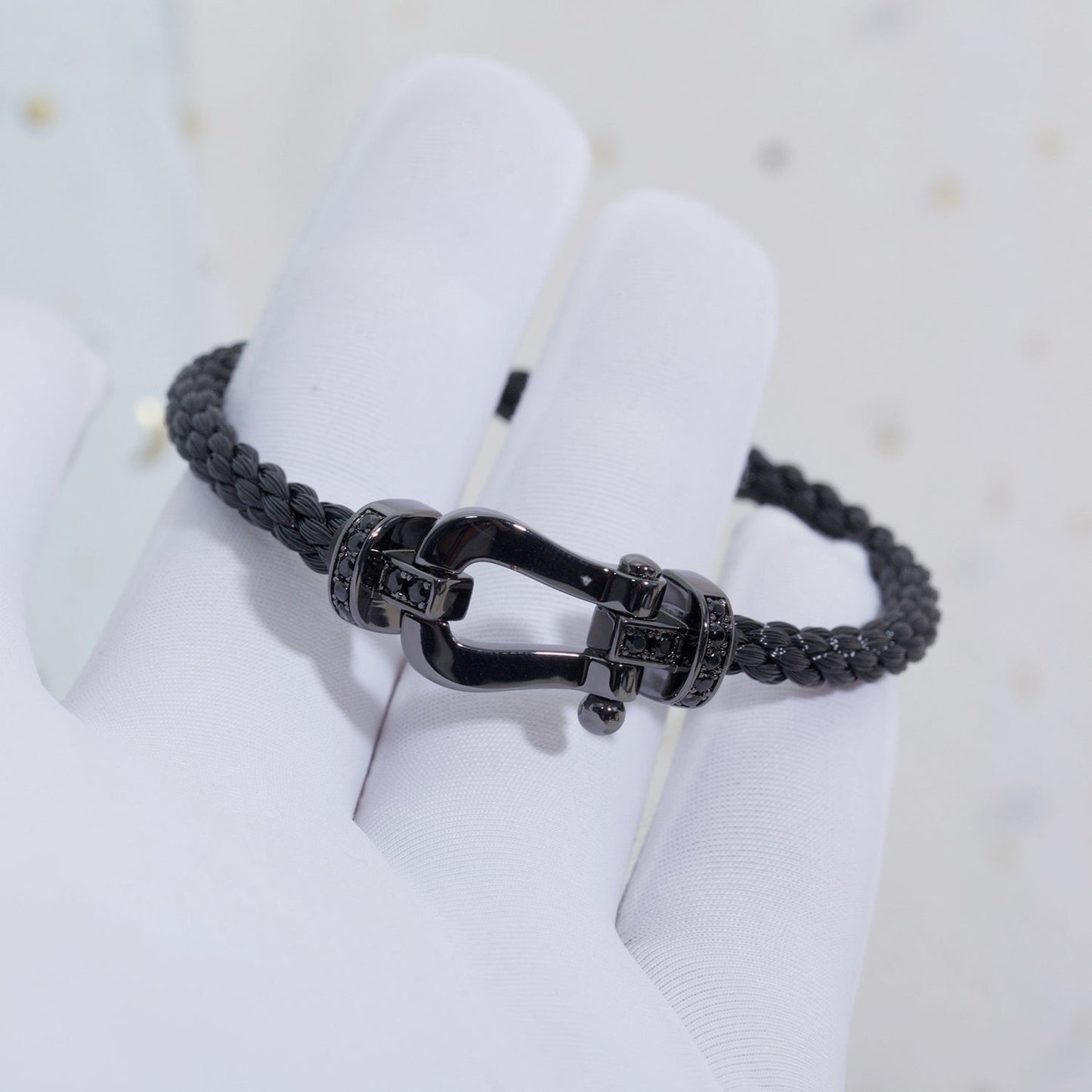 [Max Jewelry ]FORCE LARGE SERIES HORSESHOE BLACK SAMURAI BRACELET