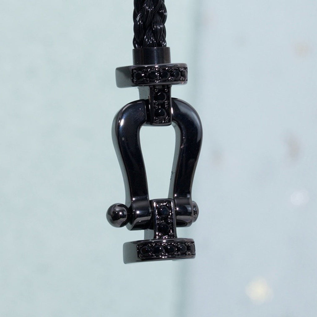 [Plus&Max]FORCE LARGE SERIES HORSESHOE BLACK SAMURAI BRACELET