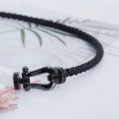 [Max Jewelry ]FORCE LARGE SERIES HORSESHOE BLACK SAMURAI BRACELET