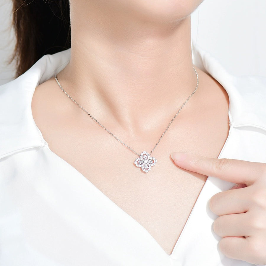 [Max Jewelry ]LOOP NECKLACE FULL MOTIF DIAMOND 16MM MULTIPLE COLORS