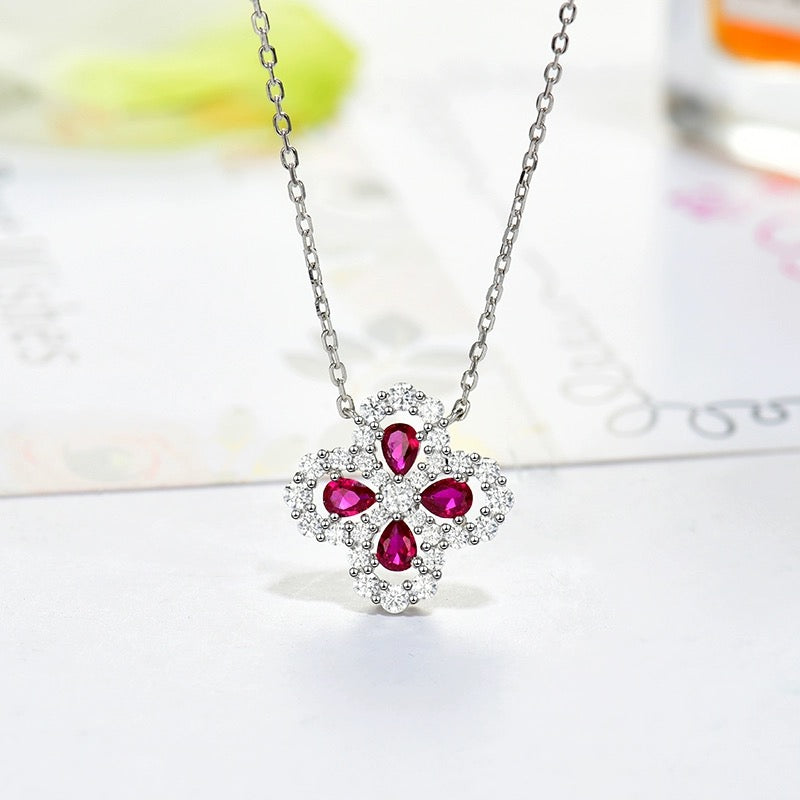 [Max Jewelry ]LOOP NECKLACE FULL MOTIF DIAMOND 16MM MULTIPLE COLORS