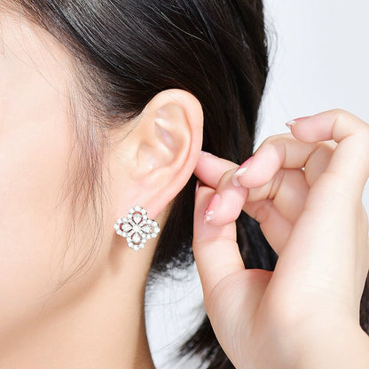 [Max Jewelry ]LOOP EARRINGS FULL MOTIF DIAMOND 16MM
