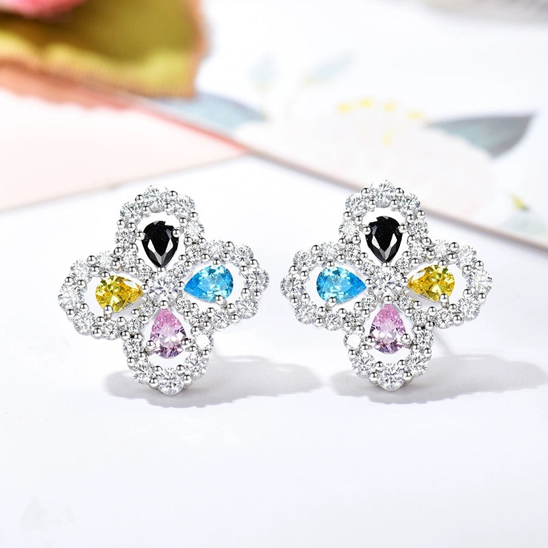[Max Jewelry ]LOOP EARRINGS FULL MOTIF DIAMOND 16MM