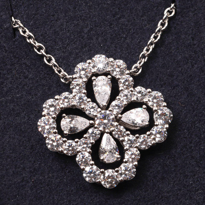 [Max Jewelry ]LOOP NECKLACE FULL MOTIF DIAMOND 16MM MULTIPLE COLORS
