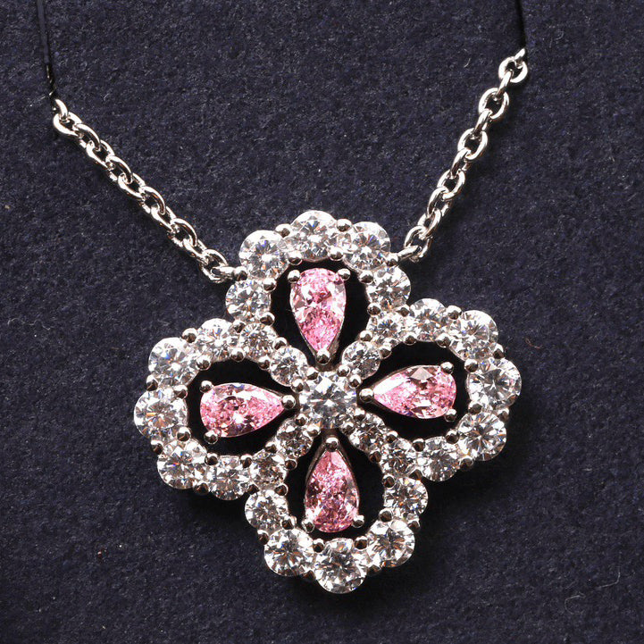 [Max Jewelry ]LOOP NECKLACE FULL MOTIF DIAMOND 16MM MULTIPLE COLORS