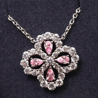 [Max Jewelry ]LOOP NECKLACE FULL MOTIF DIAMOND 16MM MULTIPLE COLORS