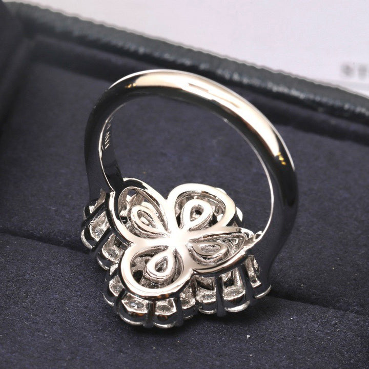 [Max Jewelry ]LOOP RING FULL MOTIF DIAMOND 16MM SILVE