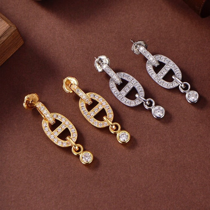 [Max Jewelry ]HM CHAINE DIAMOND EARRINGS