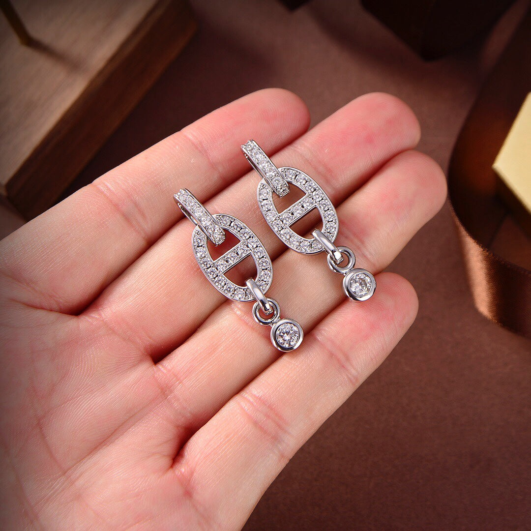 [Max Jewelry ]HM CHAINE DIAMOND EARRINGS
