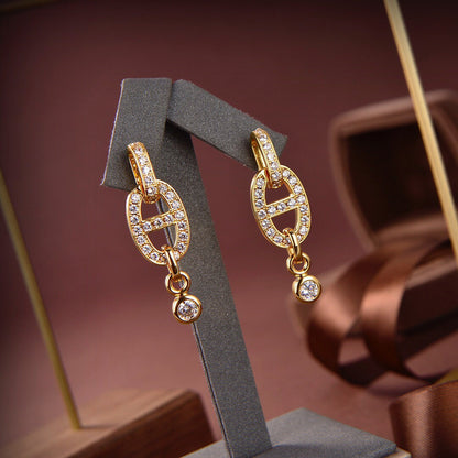 [Max Jewelry ]HM CHAINE DIAMOND EARRINGS