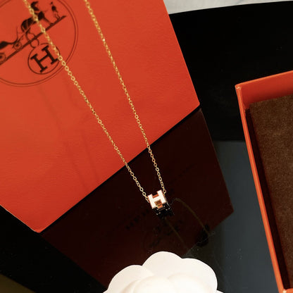 [Max Jewelry ]H WHITE SQUARE GOLD NECKLACE