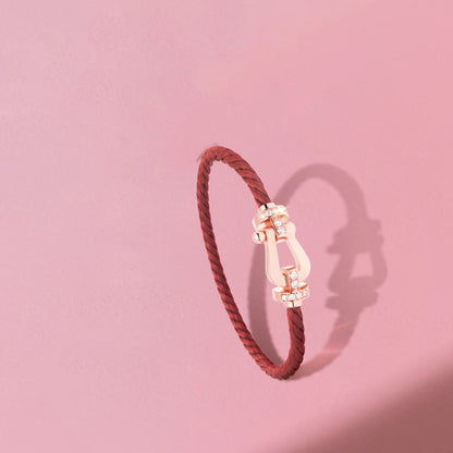 [Max Jewelry ]FORCE 10 HALF DIAMOND PINK GOLD RED CORDERI LARGE AND MEDIUM MODEL