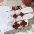 [Plus&Max]CLOVER 3 MOTIF CARNELIAN DROP EARRINGS
