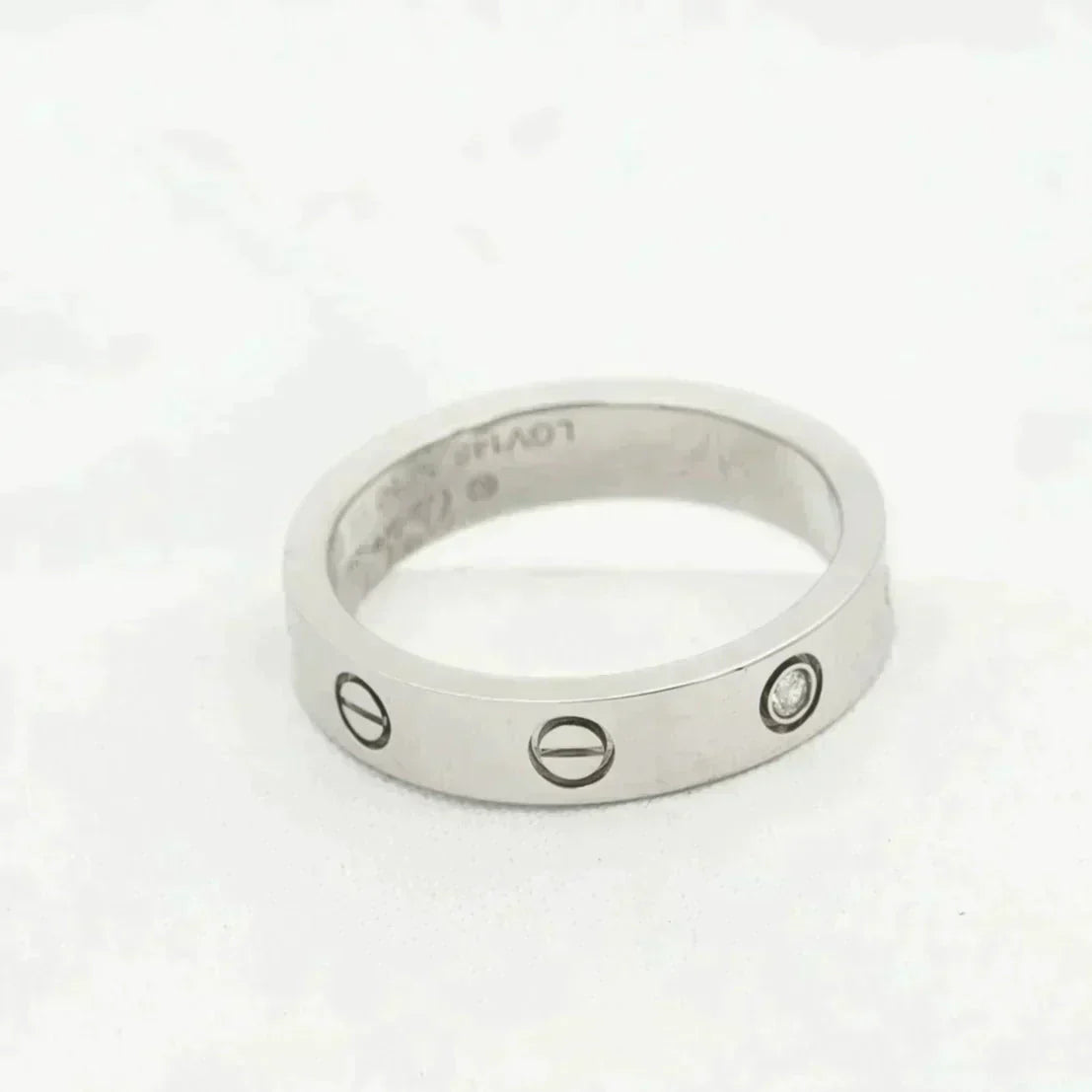 [Max Jewelry ]LOVE RING 4MM 1 DIAMOND SILVER