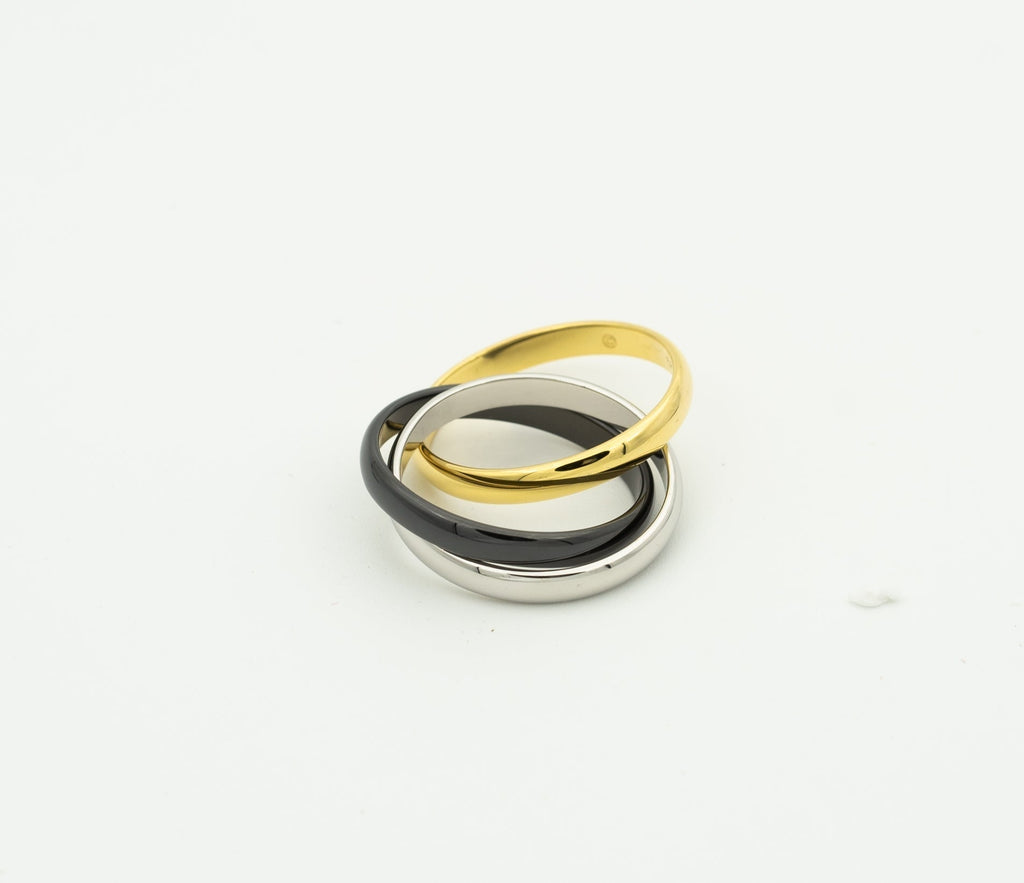 [Plus&Max]TRINITY RING BLACK GOLD SILVER
