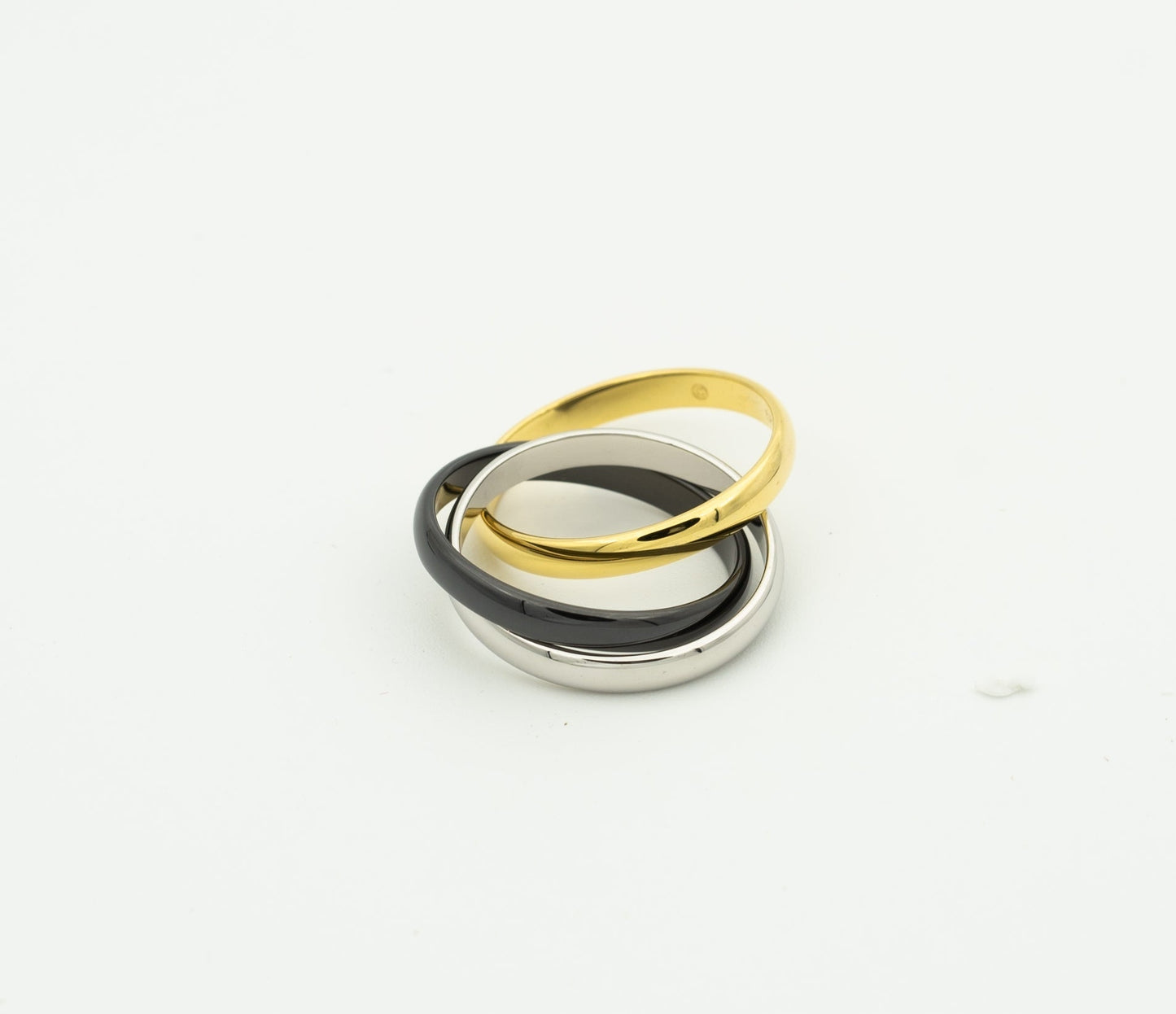 [Max Jewelry ]TRINITY RING BLACK GOLD SILVER