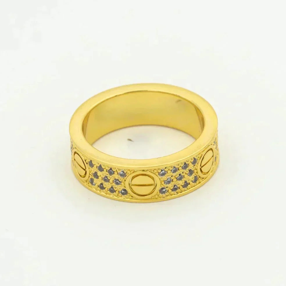 [Max Jewelry ]LOVE RING 5.5MM DIAMONDS PAVED