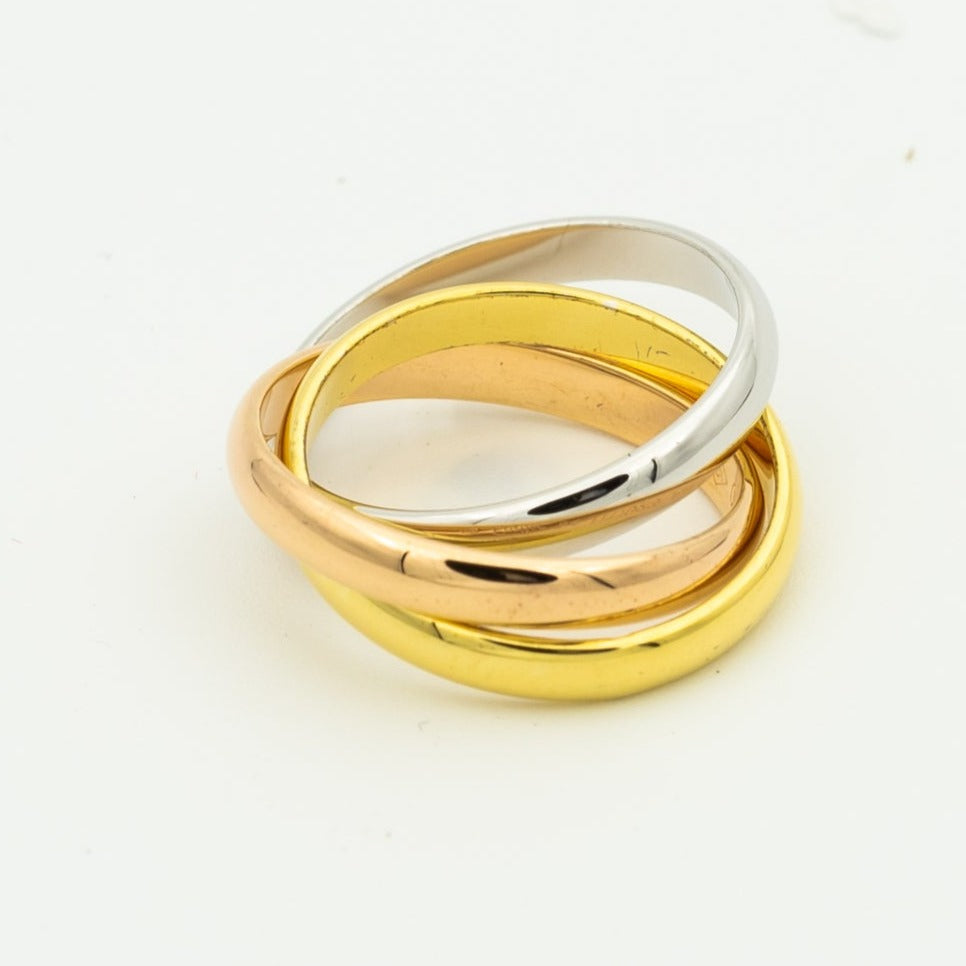 [Max Jewelry ]TRINITY RING GOLD PINK GOLD SILVER
