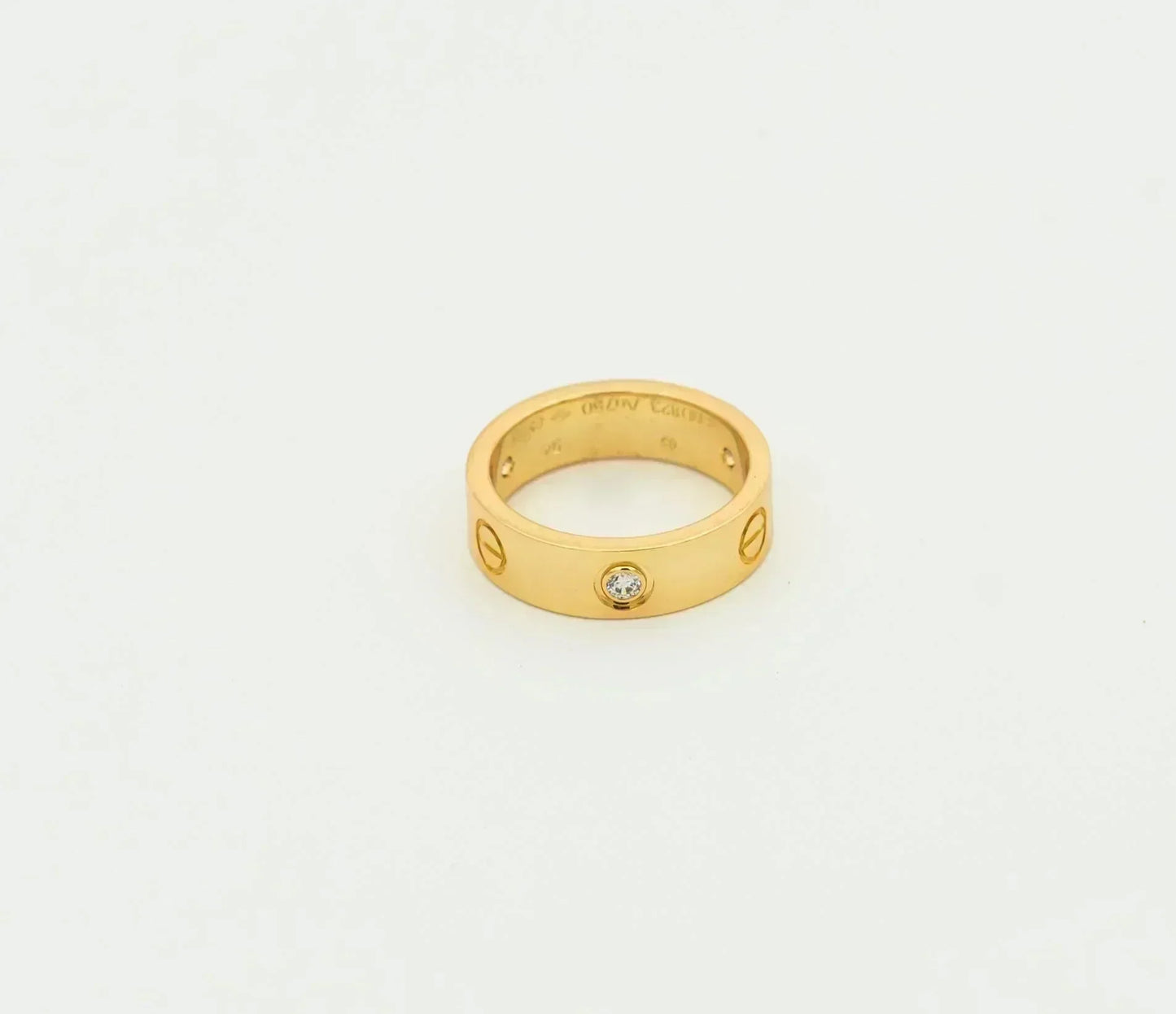 [Max Jewelry ]LOVE RING 5.5MM 3 DIAMONDS GOLD