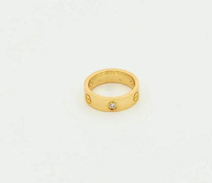 [Max Jewelry ]LOVE RING 5.5MM 3 DIAMONDS GOLD