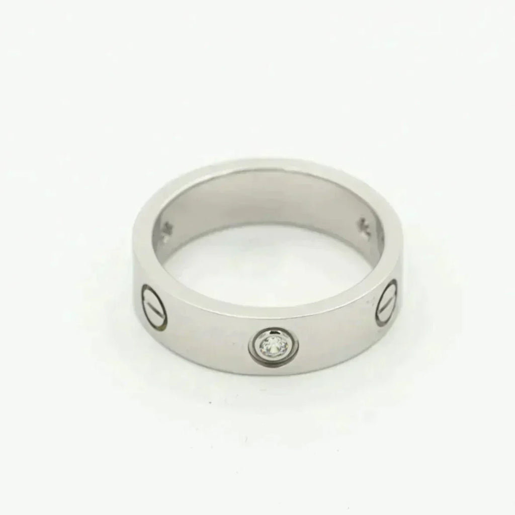 [Plus&Max]LOVE RING 5.5MM 3 DIAMONDS SILVER