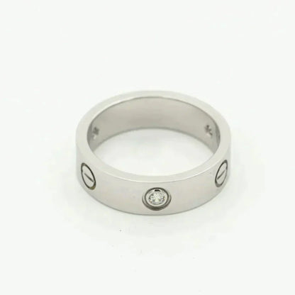 [Max Jewelry ]LOVE RING 5.5MM 3 DIAMONDS SILVER